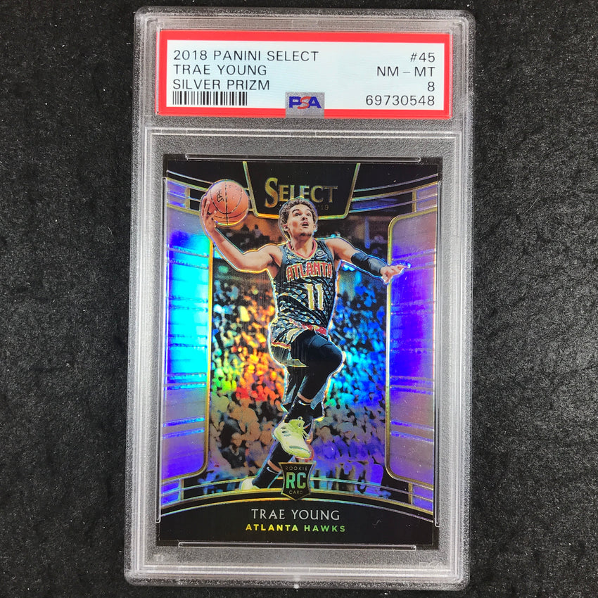 2018 Panini Select TRAE YOUNG Rookie Silver Prizm #45 PSA 8 (548)