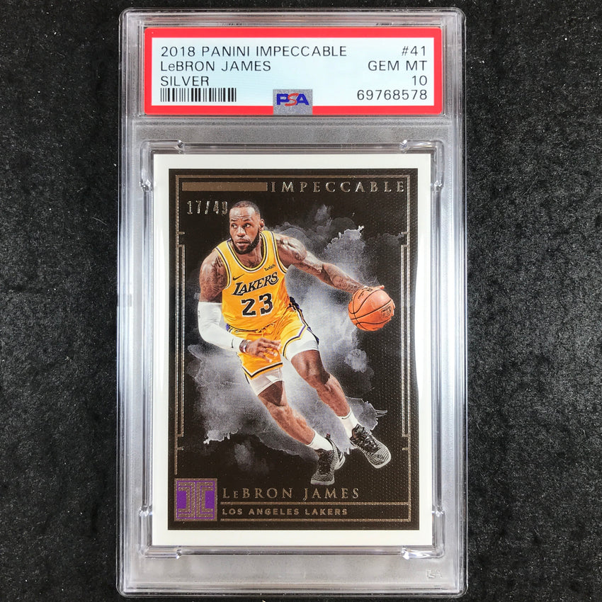 2018 Panini Impeccable LEBRON JAMES Silver 17/49 #41 PSA 10 (578)
