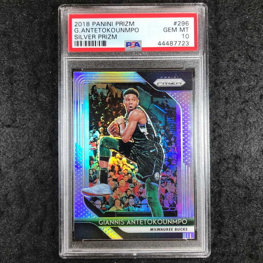 2018 Prizm GIANNIS ANTETOKOUNMPO Silver #296 PSA 10 (723)