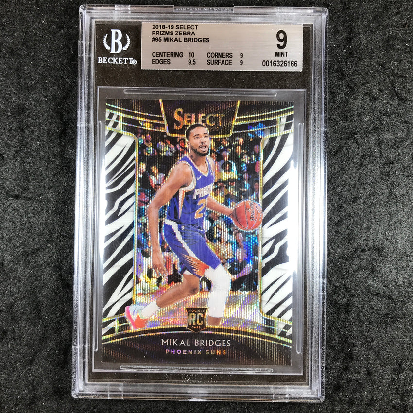 2018 Select Prizms MIKAL BRIDGES Rookie Zebra Concourse #95 BGS 9 (166)