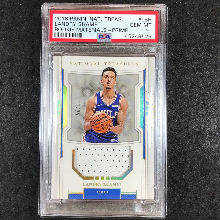 2018 National Treasures LANDRY SHAMET Rookie Materials Prime 3/25 PSA 10 (529)