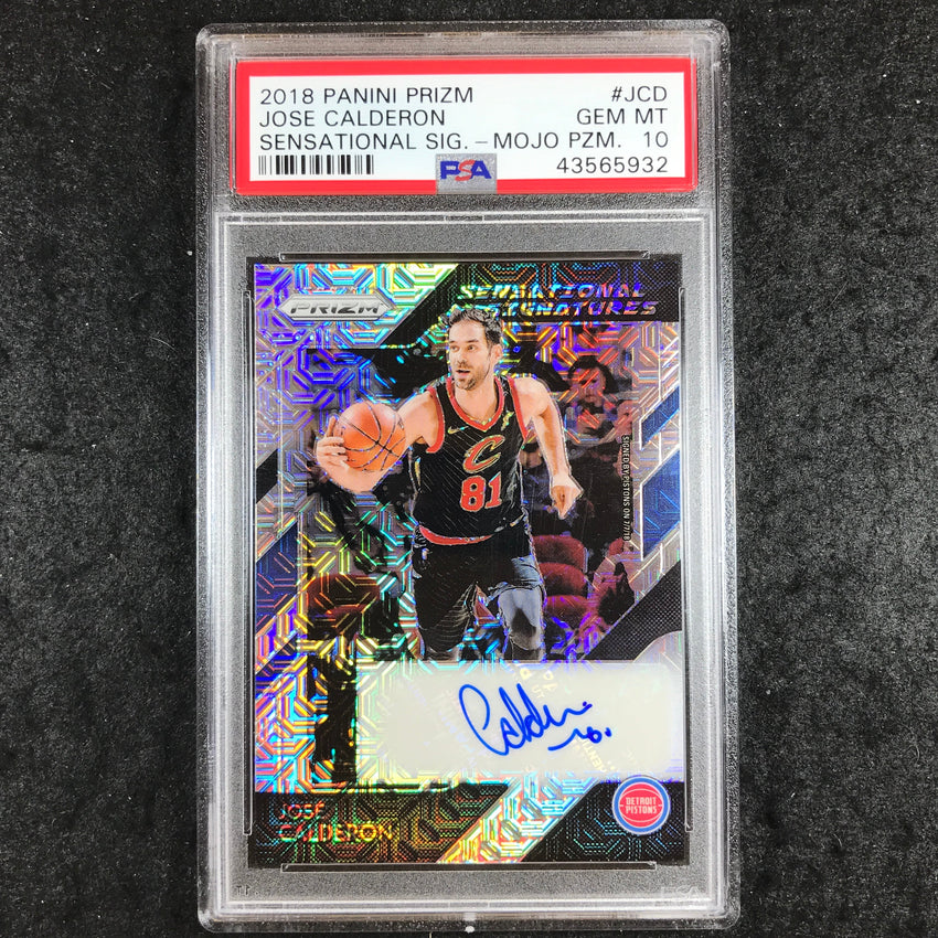 2018 Prizm JOSE CALDERON Sensational Signatures Auto Mojo 18/25 PSA 10 (932)