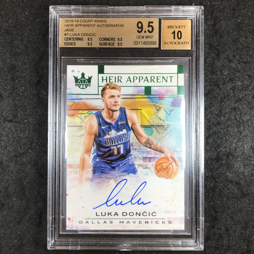 2018 Court Kings LUKA DONCIC Heir Apparent Rookie Auto Jade #7 BGS 9.5/10 (898)