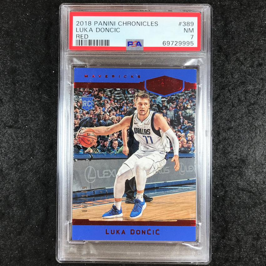2018 Panini Chronicles LUKA DONCIC Rookie Red 62/149 #389 PSA 7 (995)