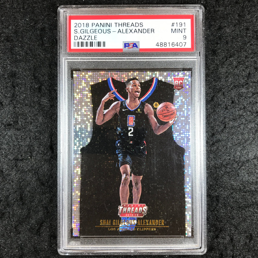 2018 Panini Threads SHAI GILGEOUS-ALEXANDER Rookie Dazzle #191 PSA 9 (407)