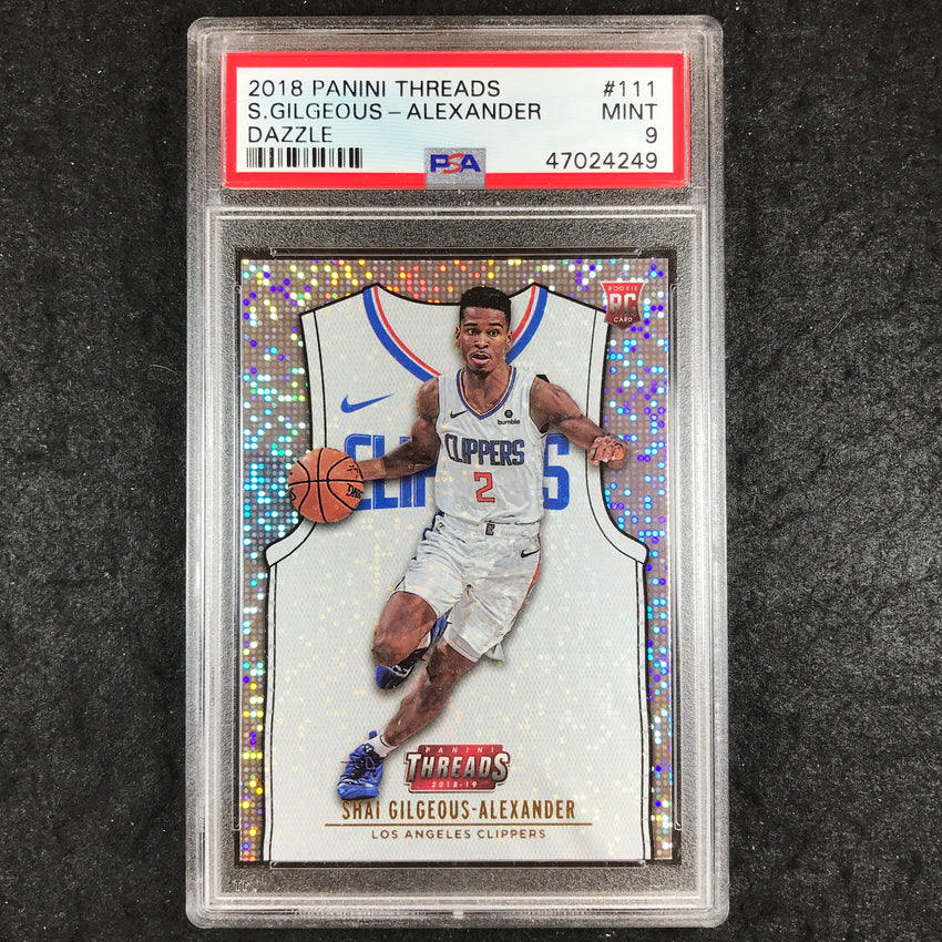 2018 Panini Threads SHAI GILGEOUS-ALEXANDER Rookie Dazzle #111 PSA 9 (249)