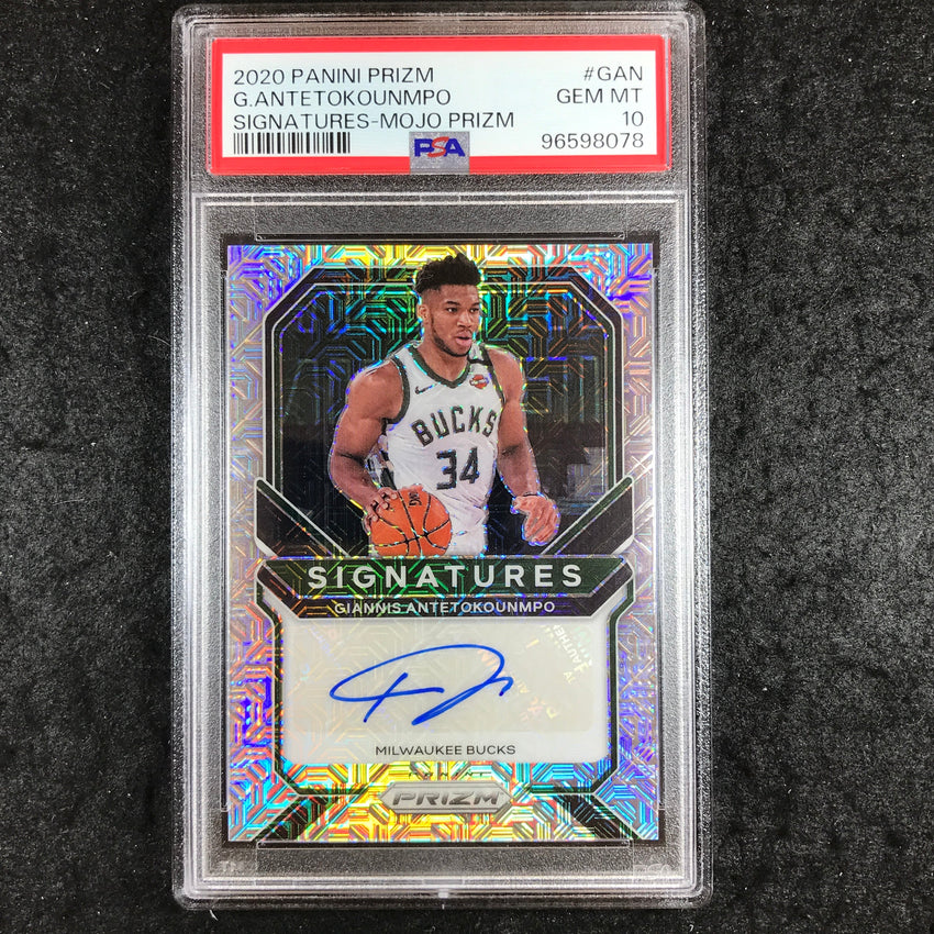 2020 Prizm GIANNIS ANTETOKOUNMPO Signatures Auto Mojo 15/25 #GAN PSA 10 (078)