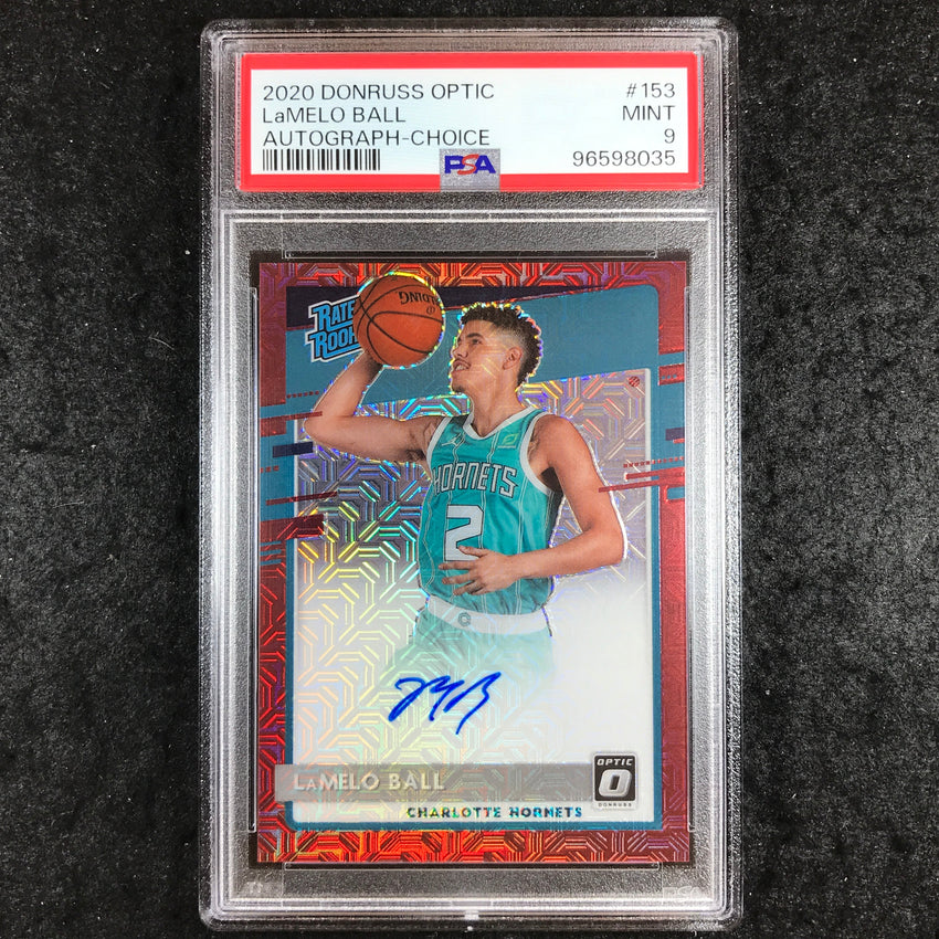 2020 Panini Donruss Optic LAMELO BALL Rated Rookie Choice Auto #153 PSA 9 (035)