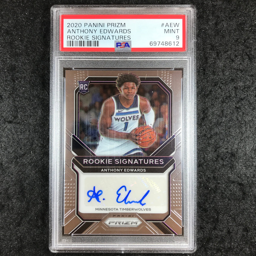 2020 Panini Prizm ANTHONY EDWARDS Rookie Signatures Auto #AEW PSA 9 (612)