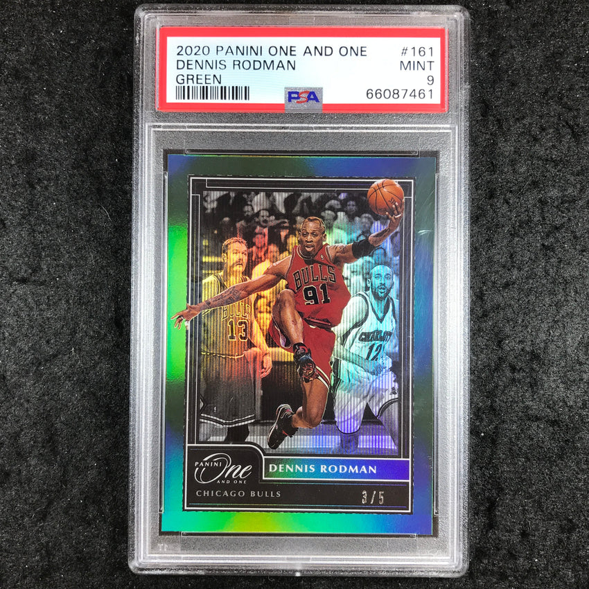 2020 Panini One And One DENNIS RODMAN Green 3/5 #161 PSA 9 (461)