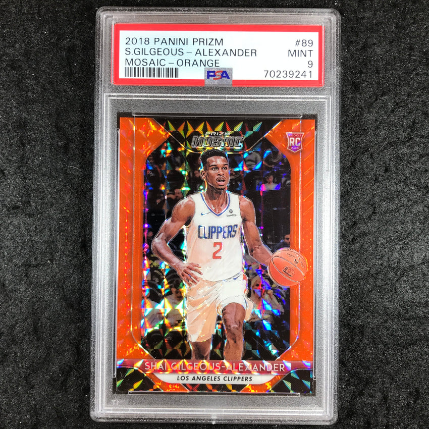 2018 Prizm Mosaic SHAI GILGEOUS-ALEXANDER Rookie Orange 58/99 #89 PSA 9 (241)