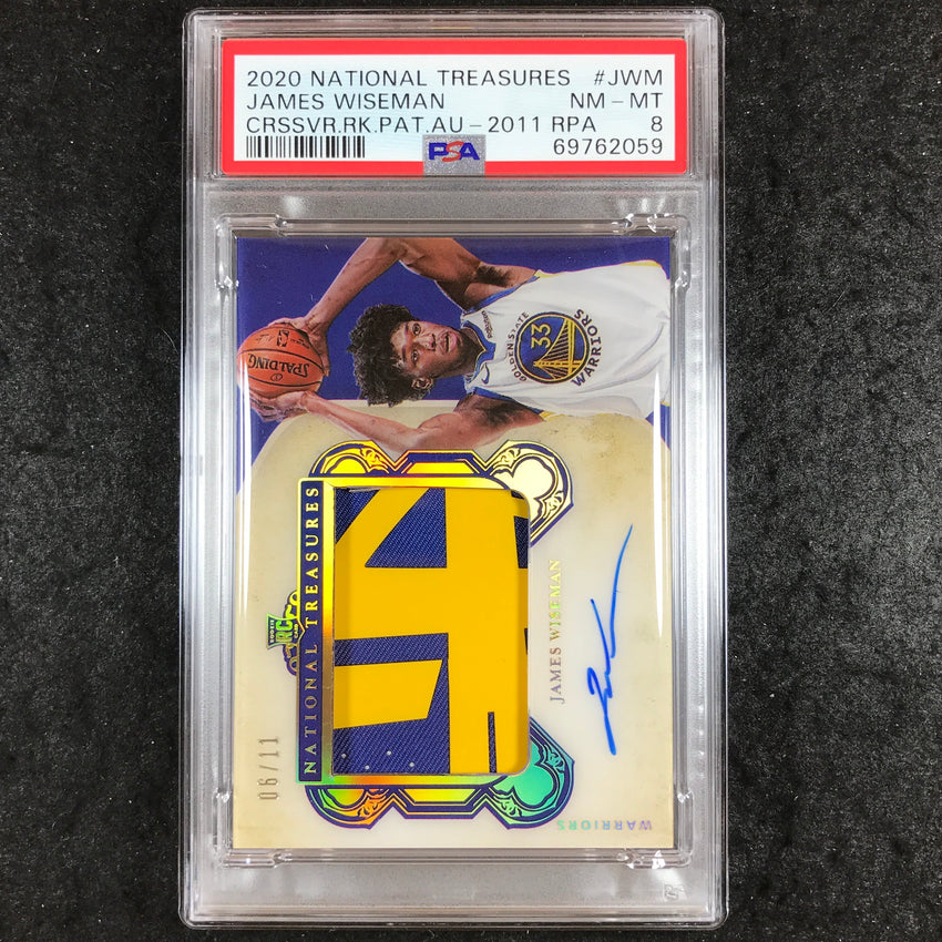 2020 National Treasures JAMES WISEMAN Rookie Patch Auto 2011 6/11 PSA 8 (059)