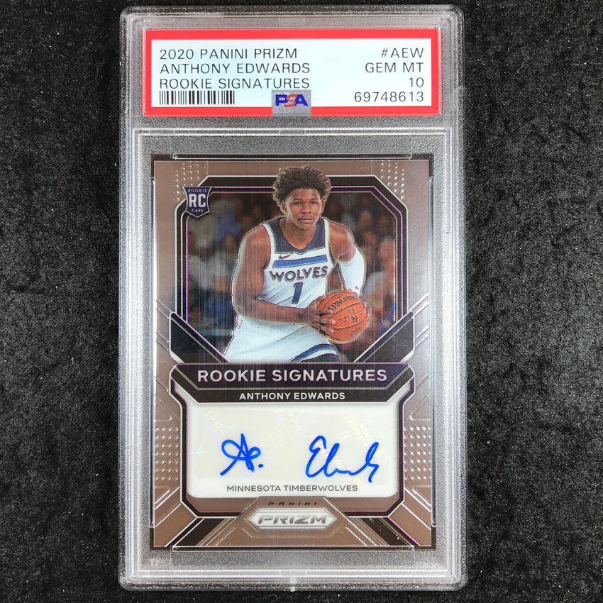 2020 Panini Prizm ANTHONY EDWARDS Rookie Signatures Auto #AEW PSA 10 (613)