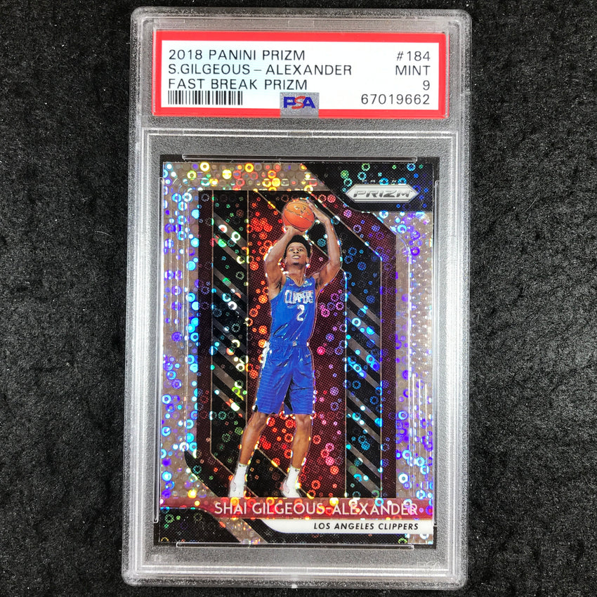 2018 Prizm SHAI GILGEOUS-ALEXANDER Rookie Fast Break #184 PSA 9 (662)
