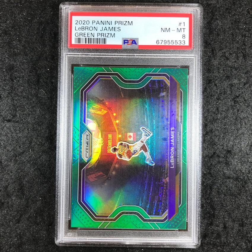 2020 Panini Prizm LEBRON JAMES Green Prizm #1 PSA 8 (533)