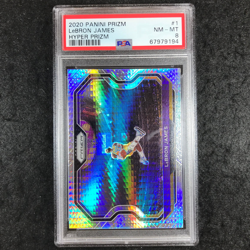 2020 Panini Prizm LEBRON JAMES Hyper Prizm #1 PSA 8 (194)