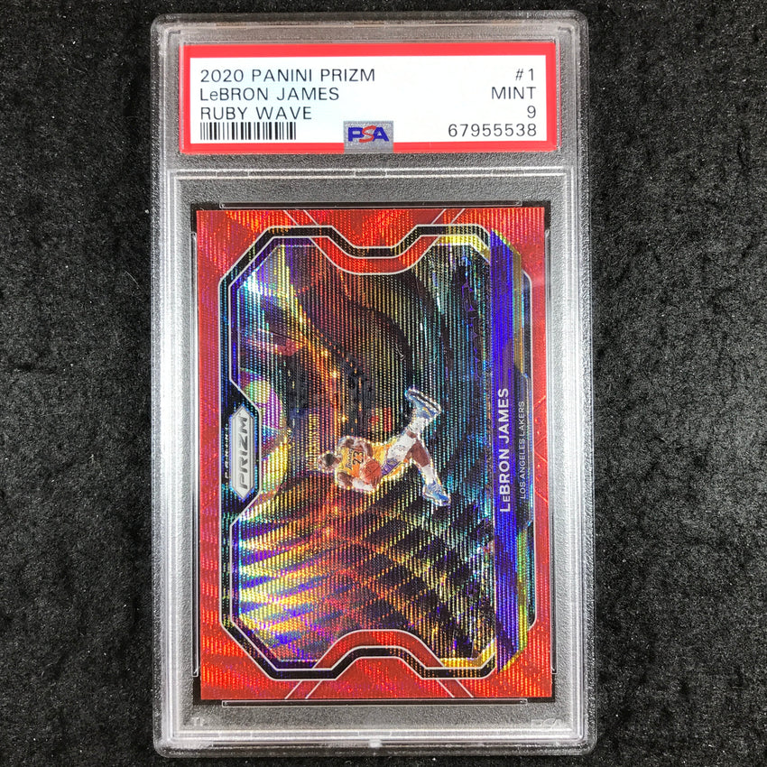 2020 Panini Prizm LEBRON JAMES Ruby Wave #1 PSA 9 (538)