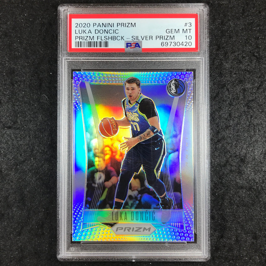 2020 Panini Prizm LUKA DONCIC Prizm Flashback Silver #3 PSA 10 (420)