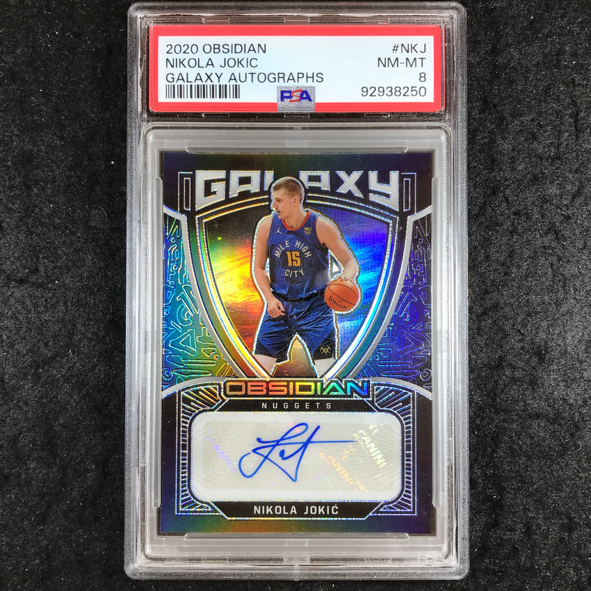 2020 Panini Obsidian NIKOLA JOKIC Galaxy Autographs 30/49 #NKJ PSA 8 (250)