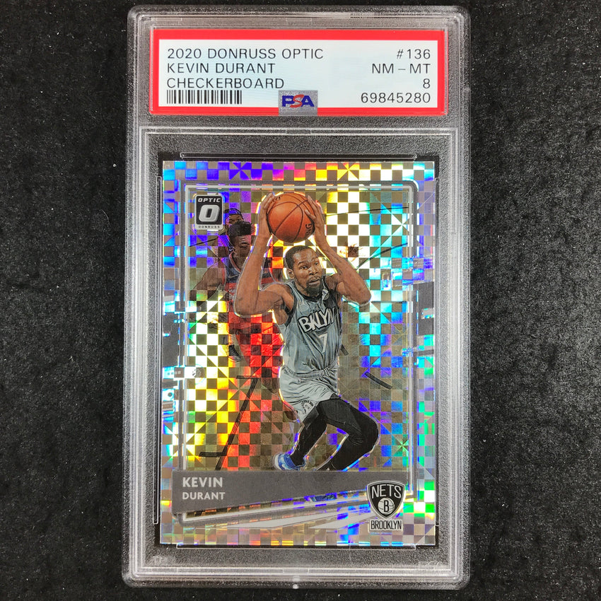 2020 Panini Donruss Optic KEVIN DURANT Checkerboard #136 PSA 8 (280)