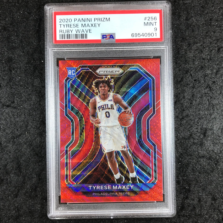 2020 Panini Prizm TYRESE MAXEY Rookie Ruby Wave #256 PSA 9 (901)