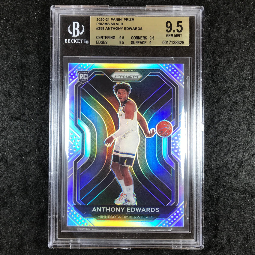 2020 Panini Prizm ANTHONY EDWARDS Rookie Silver #258 BGS 9.5 (328)