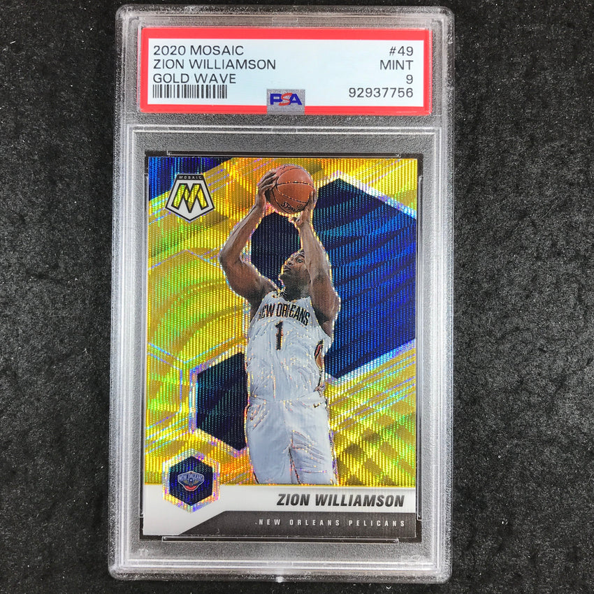 2020 Panini Mosaic ZION WILLIAMSON Gold Wave #49 PSA 9 (756)