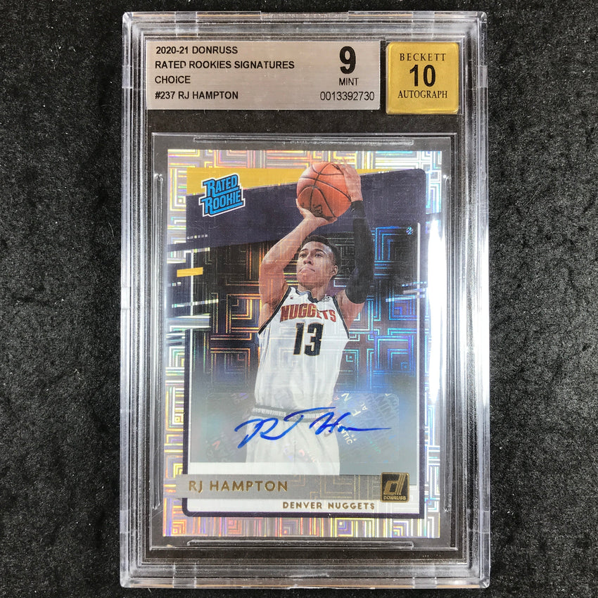 2020 Donruss RJ HAMPTON Rated Rookie Choice Auto #237 BGS 9/10 (730)