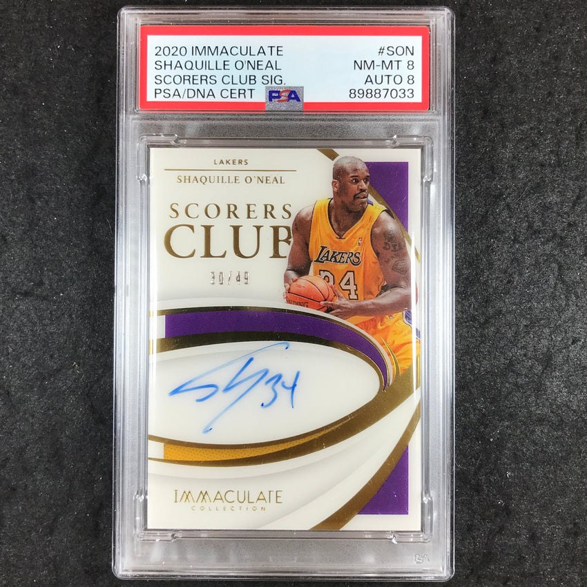 2020 Immaculate SHAQUILLE O'NEAL Scorers Club Auto 30/49 #SON PSA 8/8 (033)