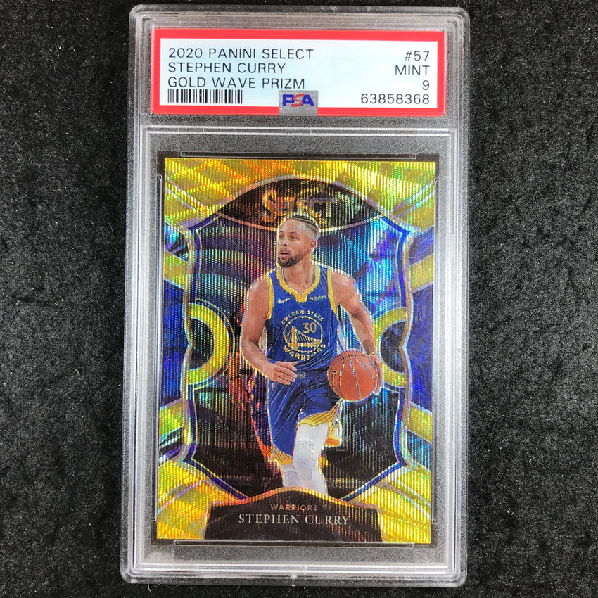2020 Panini Select STEPHEN CURRY Gold Wave Prizm #57 PSA 9 (368)