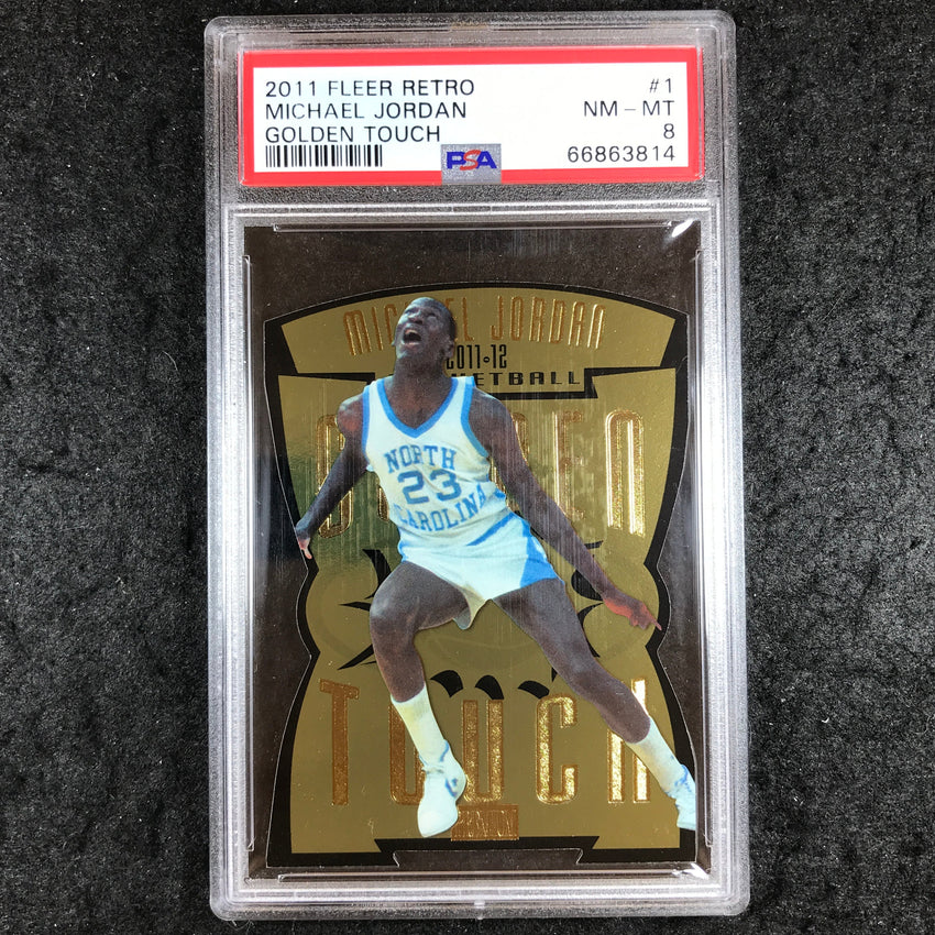 2011 Fleer Retro MICHAEL JORDAN Golden Touch #1 PSA 8 (814)