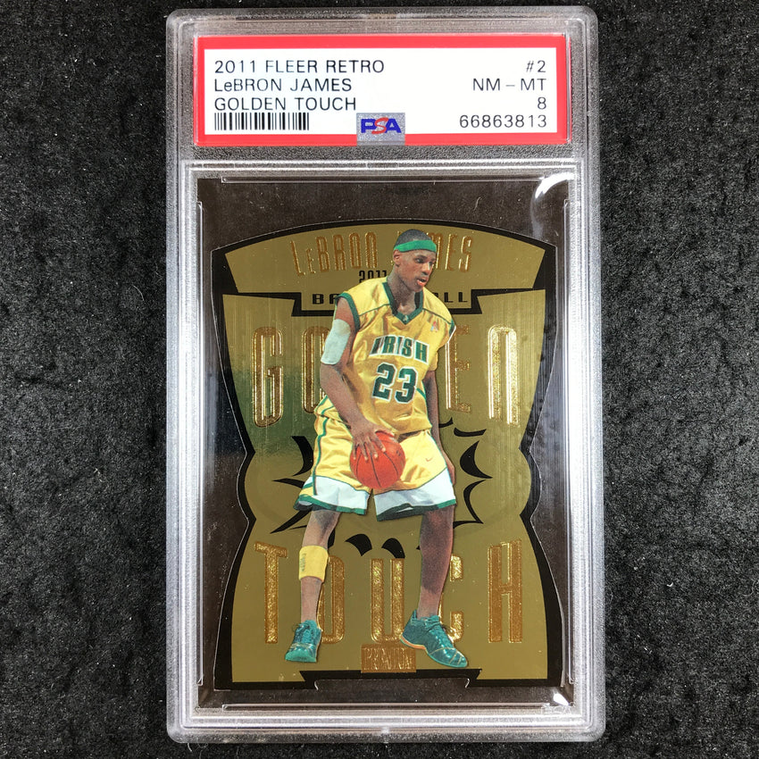 2011 Fleer Retro LEBRON JAMES Golden Touch #2 PSA 8 (813)