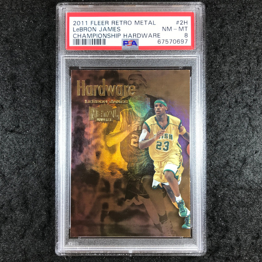 2011 Fleer Retro Metal LEBRON JAMES Championship Hardware #2H PSA 8 (697)