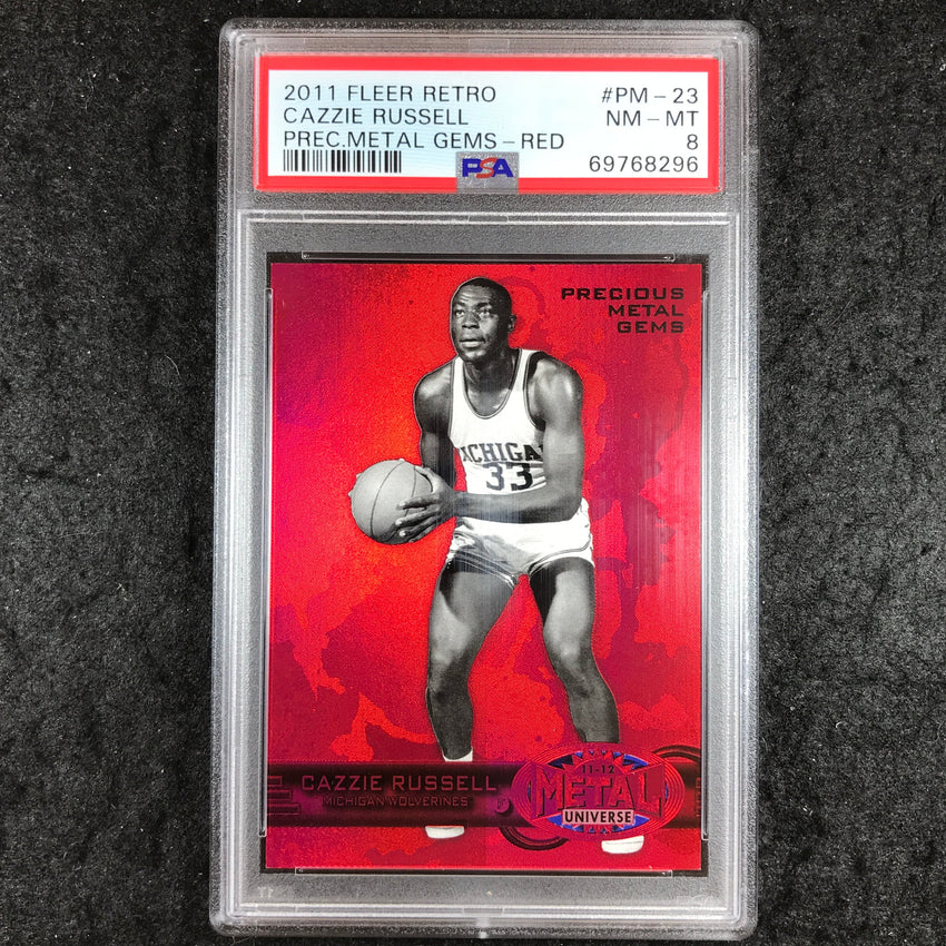 2011 Fleer Retro CAZZIE RUSSELL Precious Metal Gems Red 116/150 #23 PSA 8 (296)