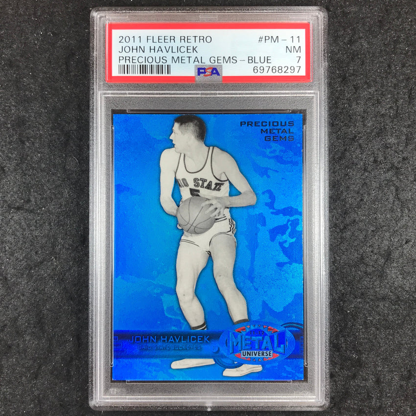 2011 Fleer Retro JOHN HAVLICEK Precious Metal Gems Blue 32/50 #PM-11 PSA 7 (297)