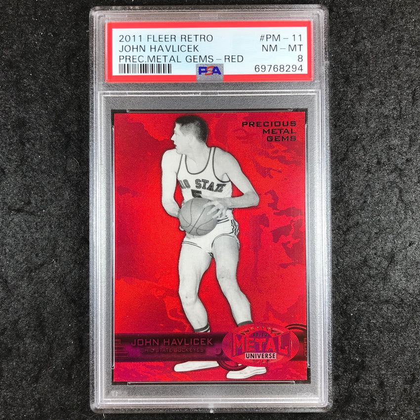 2011 Fleer Retro JOHN HAVLICEK Precious Metal Gems Red 94/150 #PM-11 PSA 8 (294)
