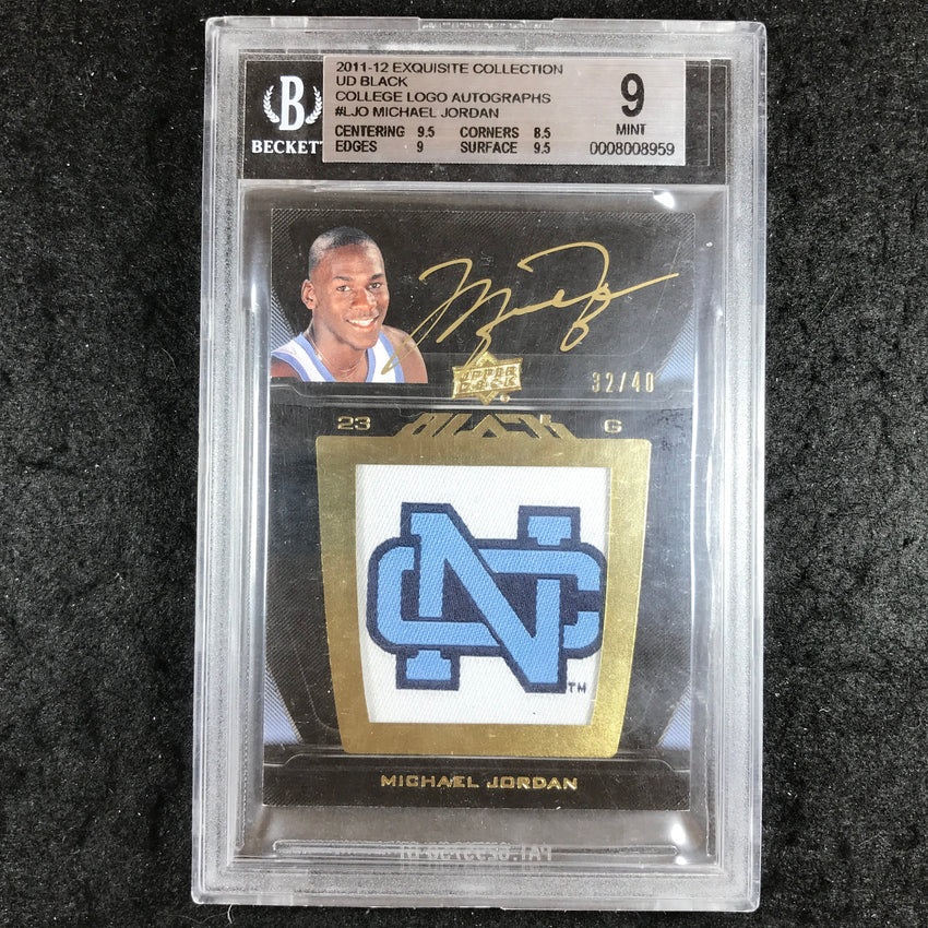 2011 Exquisite MICHAEL JORDAN UD Black College Logo Auto 32/40 #LJO BGS 9 (959)