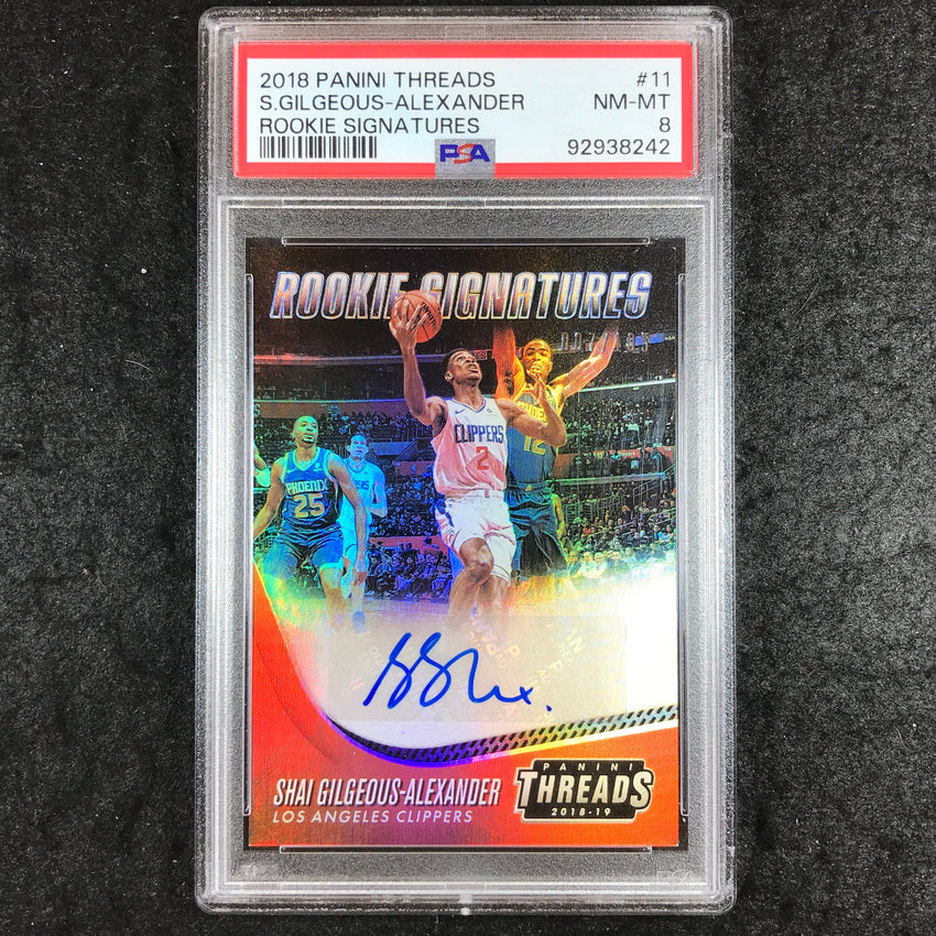 2018 Threads SHAI GILGEOUS-ALEXANDER Rookie Signatures Auto 7/105 PSA 8 (242)