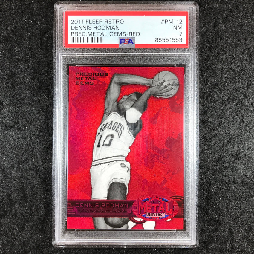 2011 Fleer Retro DENNIS RODMAN Precious Metal Gems Red 52/150 #PM-12 PSA 7 (553)
