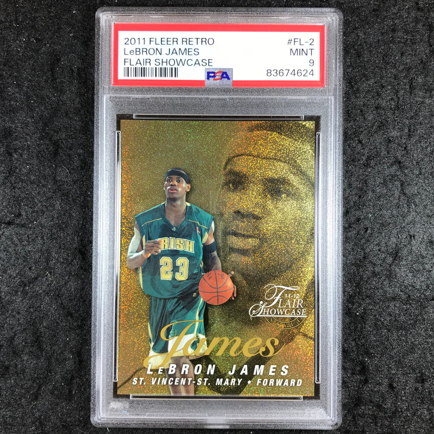 2011 Fleer Retro LEBRON JAMES Flair Showcase 62/150 #FL-2 PSA 9 (624)