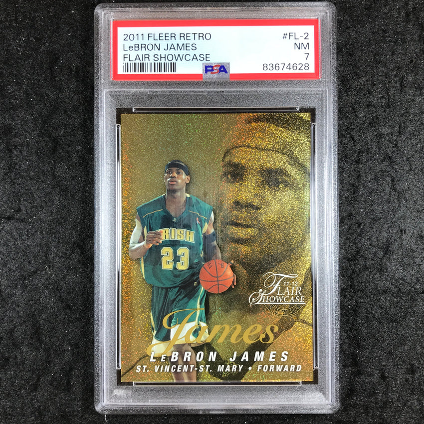 2011 Fleer Retro LEBRON JAMES Flair Showcase 122/150 #FL-2 PSA 7 (628)