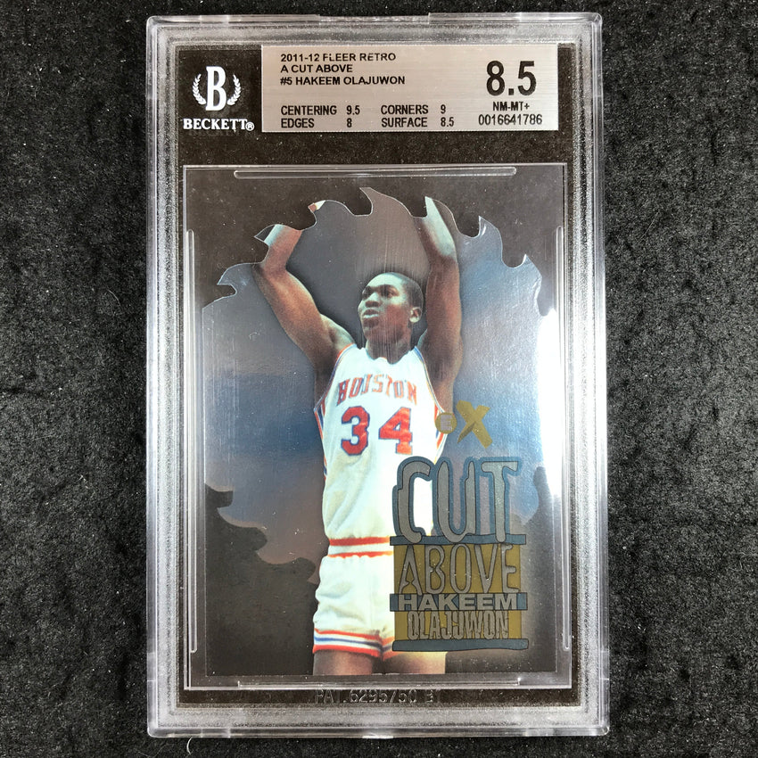 2011 Fleer Retro HAKEEM OLJUWON A Cut Above #5 BGS 8.5 (786)