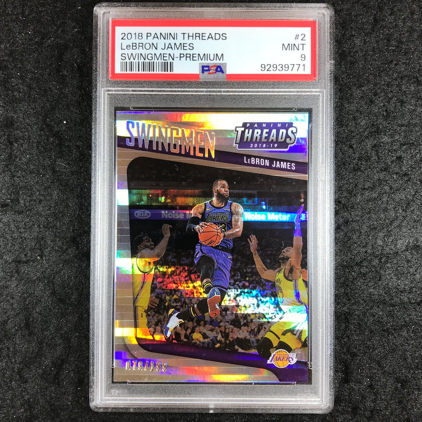 2018 Panini Threads LEBRON JAMES Swingmen Premium 79/199 #2 PSA 9 (771)