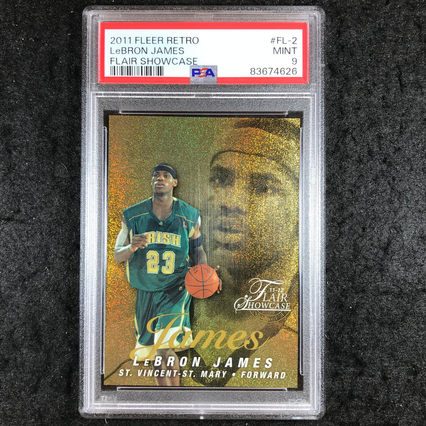 2011 Fleer Retro LEBRON JAMES Flair Showcase 90/150 #FL-2 PSA 9 (626)