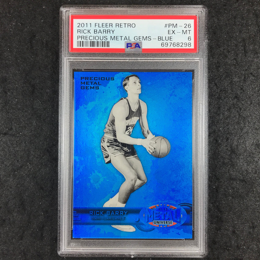 2011 Fleer Retro RICK BARRY Precious Metal Gems Blue 41/50 #PM-26 PSA 6 (298)