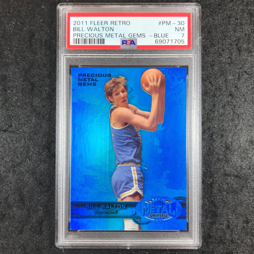2011 Fleer Retro BILL WALTON Precious Metal Gems Blue 34/50 #PM-30 PSA 7 (705)