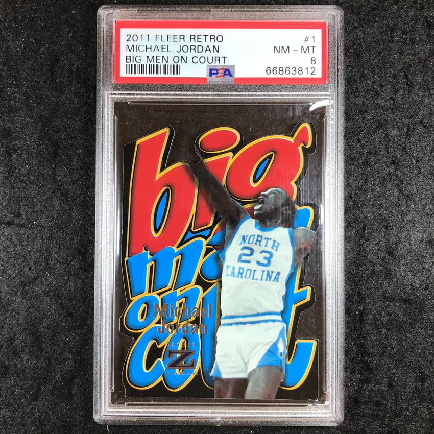 2011 Fleer Retro MICHAEL JORDAN Big Men On Court #1 PSA 8 (812)