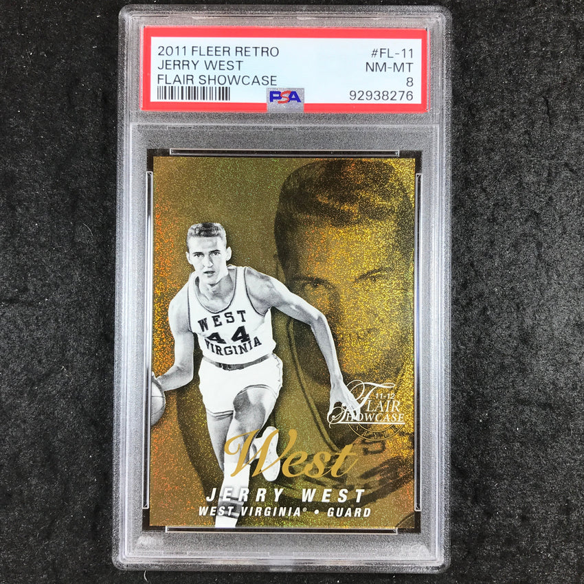 2011 Fleer Retro JERRY WEST Flair Showcase 114/150 #FL-11 PSA 8 (276)