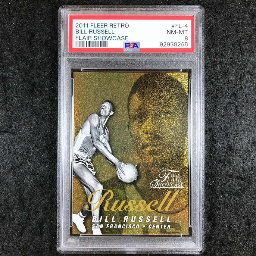 2011 Fleer Retro BILL RUSSELL Flair Showcase 3/150 #FL-4 PSA 8 (265)