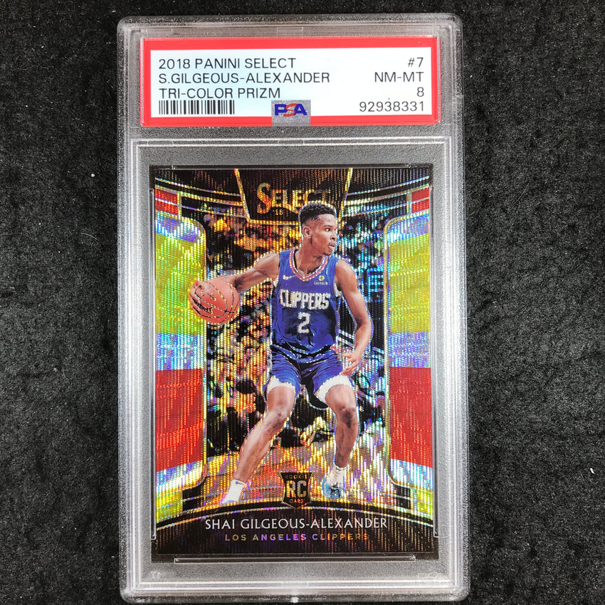 2018 Panini Select SHAI GILGEOUS-ALEXANDER Rookie Tri-Color Prizm #7 PSA 8 (331)